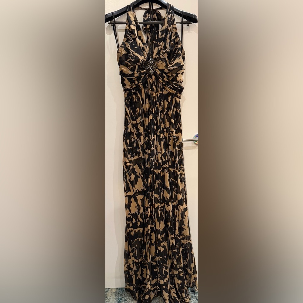 Donna Ricco Black and Camel Formal Gown 16 - Picture 5 of 13